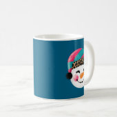 Mug Snowman With Santa Hat And Leopard Pattern  (Devant droit)