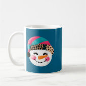 Mug Snowman With Santa Hat And Leopard Pattern  (Gauche)