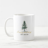 Mug Snowy Christmas Tree Nom personnalisé (Gauche)