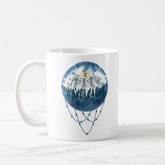 Mug Snowy Mountain Pine Tree Nature Adventure Extérieu (Gauche)