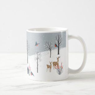 Mug Snowy Woodland Scene Saltbox Accueil Fox Deer