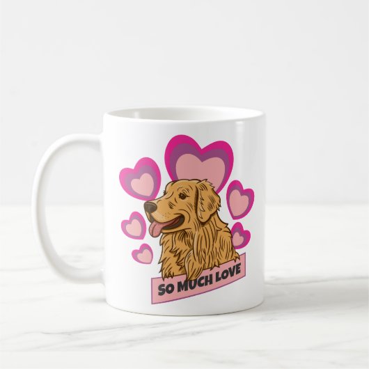 Mug So Much Love Golden Retriever Hearts Edition (Gauche)