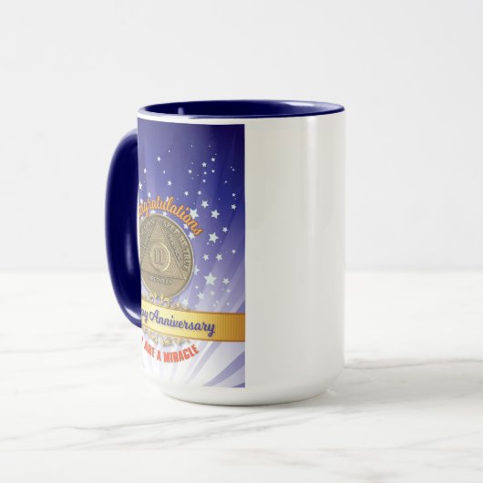 Mug Sober de 2 ans - Vous êtes un Miracle Custom Name/ (Devant gauche)