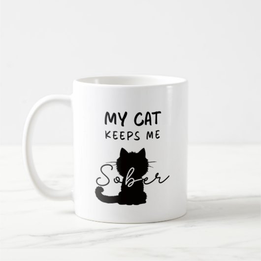 Mug Sobriété Amoureux des chats (Gauche)