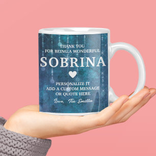 Mug Sobrina Espagnol Niece Merci Citation personnalisé