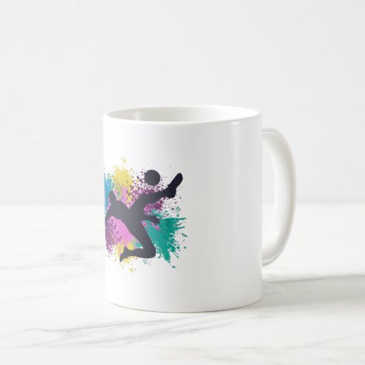 Mug Soccer Grungy Couleur Splashes (Devant droit)