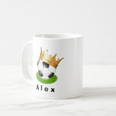 Mug Soccer King Gold Couronne Personnalisé Nom (Devant gauche)
