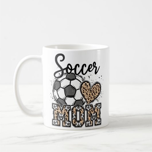 Mug Soccer Maman Empreinte de léopard Soccer Mama Fête (Gauche)