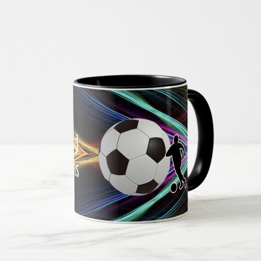 Mug Soccer Player silhouette and Soccer Ball (Devant droit)