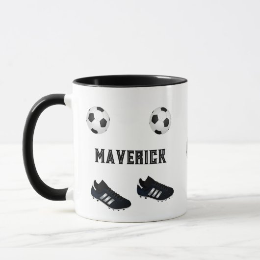Mug Soccer star add name text (Gauche)