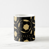 Soccer Star Nom personnalisé Noir et or