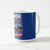Mug Social Battery Extremely Low – Funny Introvert  (Devant droit)