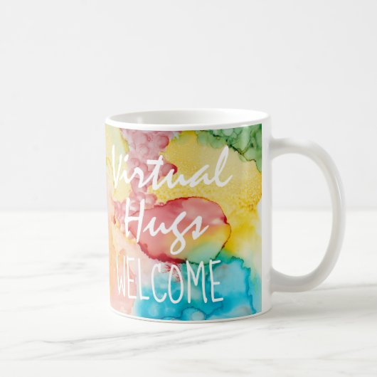 Mug Social Distancing Virtual Hugs brillants couleurs (Droite)