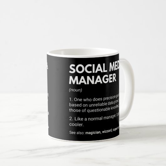 Mug Social Media Manager Funny Marketer Définition (Devant droit)