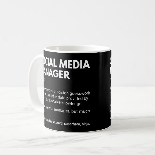 Mug Social Media Manager Funny Marketer Définition (Devant gauche)