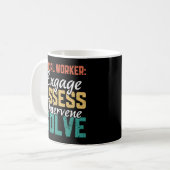 Mug Social Worker Ene Évaluation Intervention Résoudre (Devant gauche)