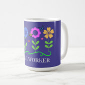 Mug "Social Worker," Graphic Spring Flowers (Devant droit)