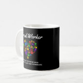 Mug Social Worker Rainbow Heart Inspiration Citation D (Devant gauche)