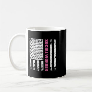 Mug Social Worker US Drapeau USA Étoiles et rayures