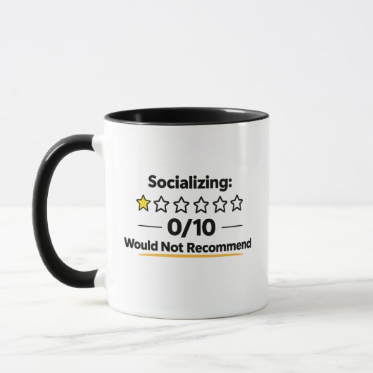 Mug Socialiser 0/10 Ne Recommande Pas (Gauche)