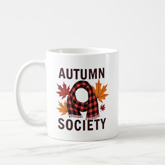 Mug Société Automne - Lettre Plaid personnalisée Rempl (Gauche)