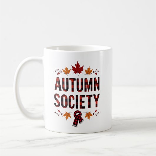 Mug Société Automne Plaqué Lettres Design Automne (Gauche)