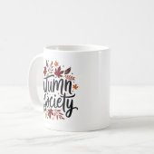 Mug Société d'Automne Feuilles Rustiques Typographie A (Devant gauche)