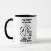 Mug Société de café drôle de chat de bureau (Gauche)