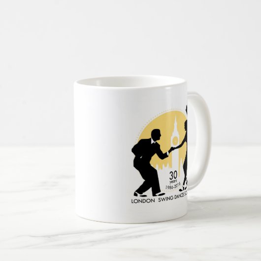 Mug Société de danse d'oscillation de Londres 30 ans (Devant droit)