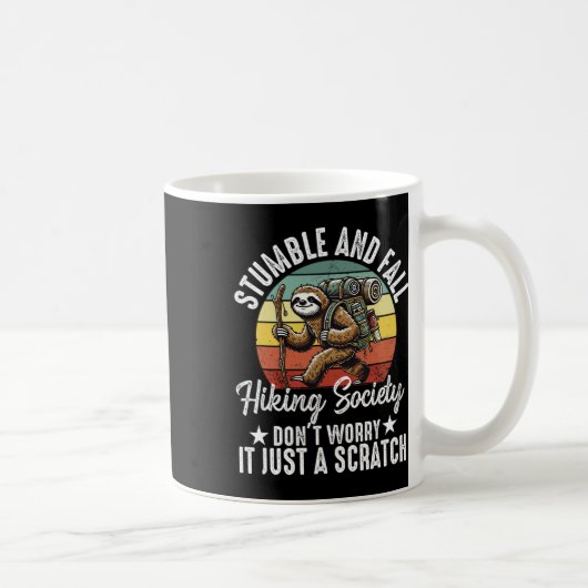 Mug Société de randonnée trébucher et tomber Drôle de  (Droite)