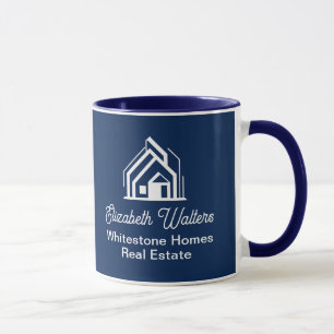 Mug Société immobilière Navy Blue Realtor personnalisé