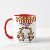 Mug Sock Monkey Circus 2 Enfants Noms Parent Cadeau (Gauche)