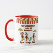 Mug Sock Monkey Circus 3 Enfants Noms Parent Cadeau (Gauche)