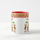 Mug Sock Monkey Circus 5 Enfants Noms Parent Cadeau (Centre)