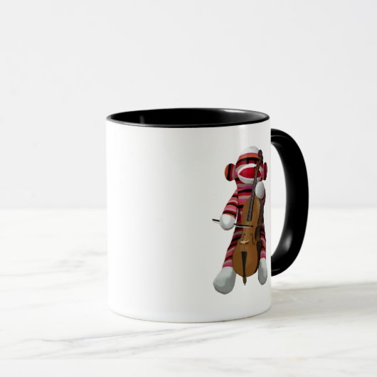 Mug Sock Monkey et Cello 2 (Devant droit)