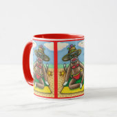 Mug SOCK MONKEY RED BIKINI, AU CARTOON DE PLAGE Drôle (Devant gauche)