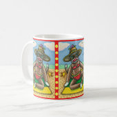 Mug SOCK MONKEY RED BIKINI, AU CARTOON DE PLAGE Drôle (Devant gauche)