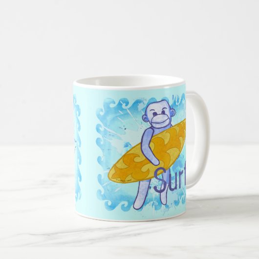 Mug Sock Monkey Surfer mufer (Devant droit)