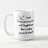 Mug Soeur Amusante Dire Citation Cuite Winking Chat (Gauche)