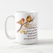 Mug Soeur amusante qui dit avec de mignons oiseaux (Gauche)