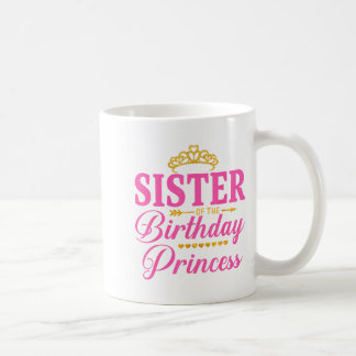 Mug Sœur de la princesse d'anniversaire fille fête