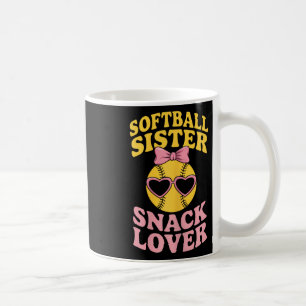 Mug Sœur de softball amatrice de snacks drôle softball