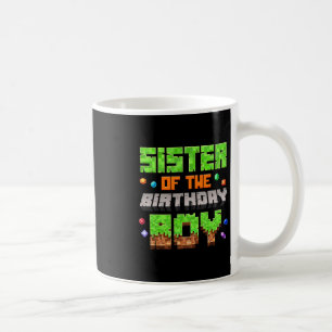 Mug Sœur du garçon d'anniversaire Pixel Jeu vidéo de j