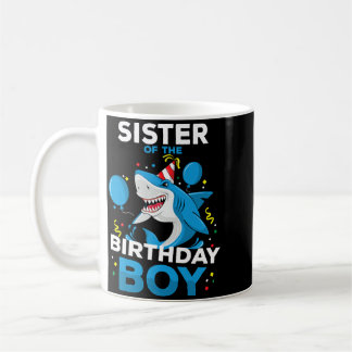 Mug Sœur du garçon d'anniversaire thème océan requin