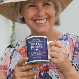 Mug Soeur En Droit Merci Message Coeur Personnalisé