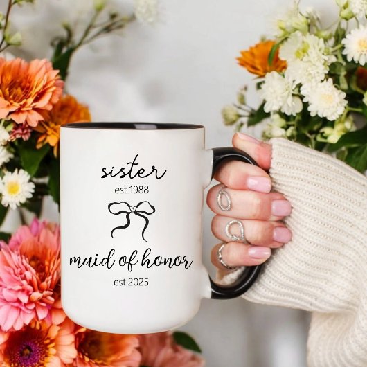 Mug Soeur Maid of Honor, Cadeau Mariage, Fête des mari