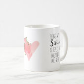 Mug Soeur moderne" "cadeau unique", bandeau de coeur f (Devant droit)
