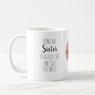 Mug Soeur moderne" "cadeau unique", bandeau de coeur f