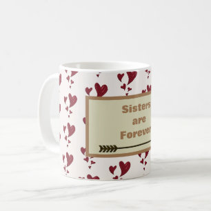 Mug Soeur sont Forever Heart Motif Arrow Sibling Tea
