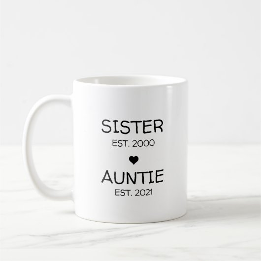 Mug Soeur Tante Grossesse Faire-part bébé révélation (Gauche)
